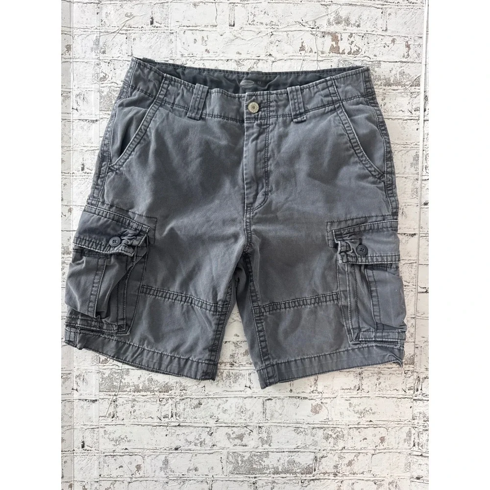 Old‎ Navy Mens Gray Cotton Canvas Cargo Shorts Size 32 Faded Charcoal Utility